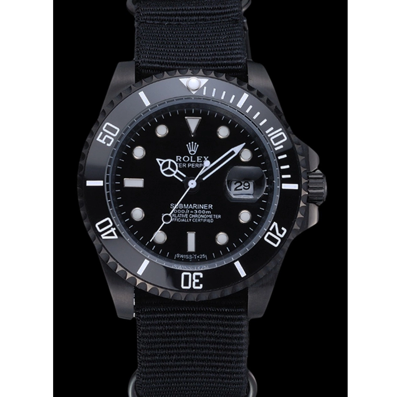 Rolex aaa copy Strap 622006 Submariner Nylon Black Rolex 0701